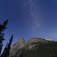 Buy canvas prints of Canadian Rocky Mountains nightscape by JIA HE