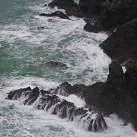 Buy canvas prints of Soapy Cove cliffs - Cornwall Lizard coast. by Steve Bishop
