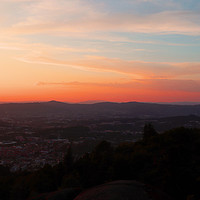Buy canvas prints of Sunset From Penha, Northern Portugal by Roz Collins