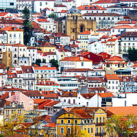Buy canvas prints of The Old, Very Old and The New, Coimbra, Portugal by Roz Collins