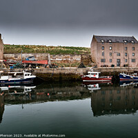 Buy canvas prints of Serenity at Burghead Harbour by Tom McPherson