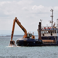 Buy canvas prints of Dredger Selkie at work Burghead by Tom McPherson