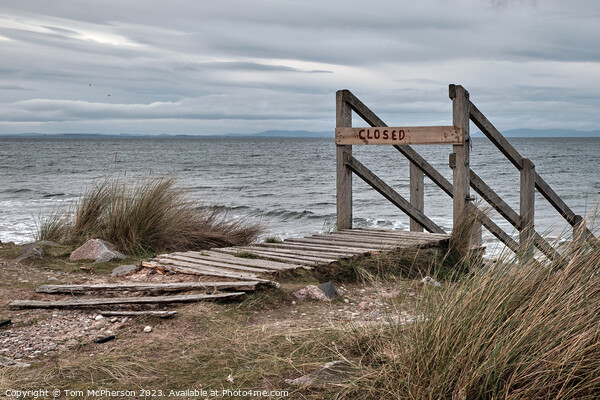 Beach Closed sign at Findhorn Picture Board by Tom McPherson