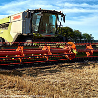Buy canvas prints of Lexion 7500 Claas Combine Harvester by Tom McPherson