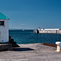 Buy canvas prints of Burghead Harbour Entrance and North Pier by Tom McPherson