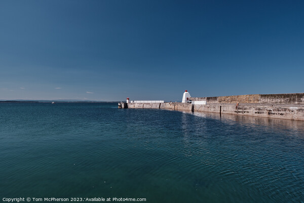 Burghead Harbour Entrance and North Pier Picture Board by Tom McPherson