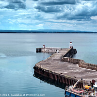 Buy canvas prints of  Burghead Harbour Entrance and Pier by Tom McPherson