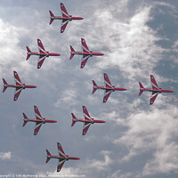 Buy canvas prints of Dazzling Red Arrows Display by Tom McPherson