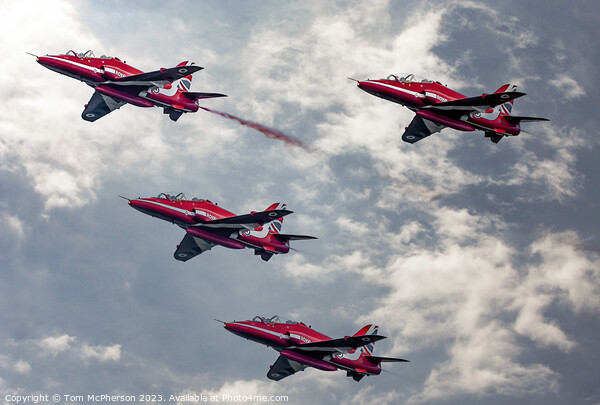 Spectacular Red Arrows Flypast Picture Board by Tom McPherson