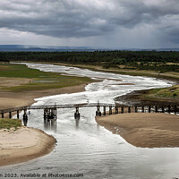 Buy canvas prints of Lossiemouth East Beach and Bridge by Tom McPherson