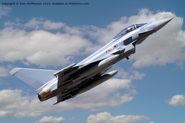 Graceful Fighter Jet Piercing the Clouds Picture Board by Tom McPherson