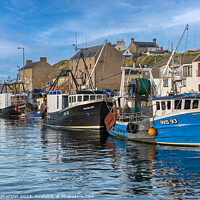 Buy canvas prints of Fishing Boats at Burghead Harbour by Tom McPherson