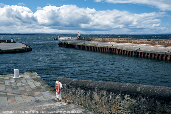 "Lighthouse Haven: The Iconic Burghead Pier" Picture Board by Tom McPherson