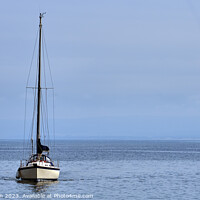 Buy canvas prints of "Solitude: A Lone Yacht Sailing on the Serene Mora by Tom McPherson