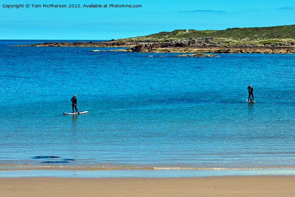 Paddleboarding at Hopeman Picture Board by Tom McPherson
