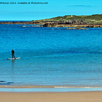 Buy canvas prints of Paddleboarding at Hopeman by Tom McPherson