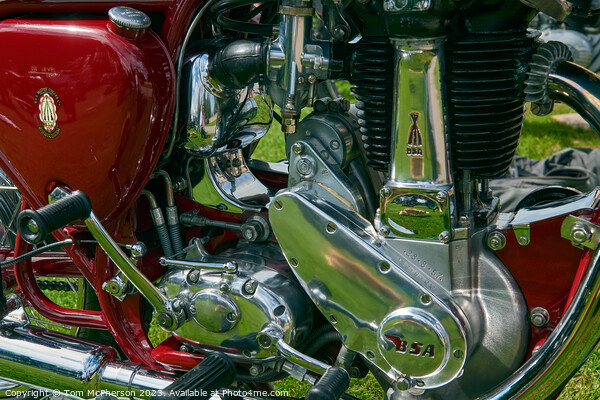 "Gleaming Beauty: Unveiling the Vintage Motorcycle Picture Board by Tom McPherson