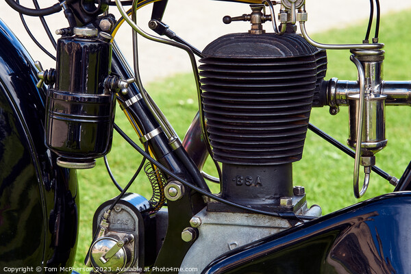 "Captivating Vintage Motorcycle Engine Unleashing  Picture Board by Tom McPherson