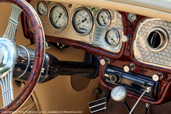 "Timeless Elegance: Vintage Car Dashboard" Picture Board by Tom McPherson