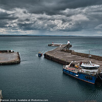 Buy canvas prints of "Coastal Charm: Discover the Vibrant Burghead Harb by Tom McPherson