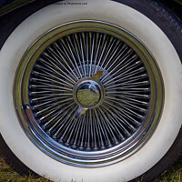 Buy canvas prints of Gleaming Chrome and White-Walled Tyre by Tom McPherson