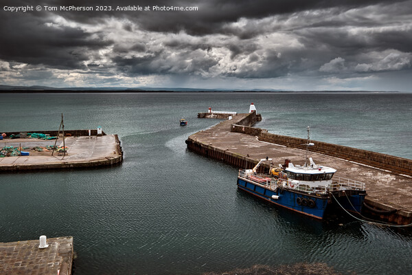 Enchanting Serenity at Burghead Harbour Picture Board by Tom McPherson