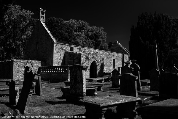 Peter Kirk Ruins Duffus Monochrome Picture Board by Tom McPherson