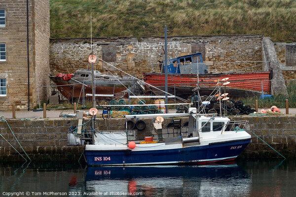 Ancient Meets Modern at Burghead Harbour Picture Board by Tom McPherson