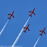 Buy canvas prints of 'Sky Ballet by Red Arrows' by Tom McPherson