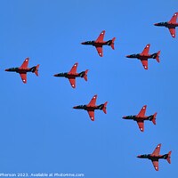 Buy canvas prints of Spectacular Red Arrows Aerobatics Display by Tom McPherson