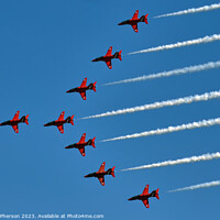Buy canvas prints of Red Arrows' Spectacular Sunshine Showcase by Tom McPherson
