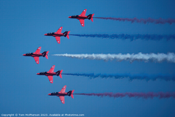 Red Arrows' Skyward Dance Picture Board by Tom McPherson