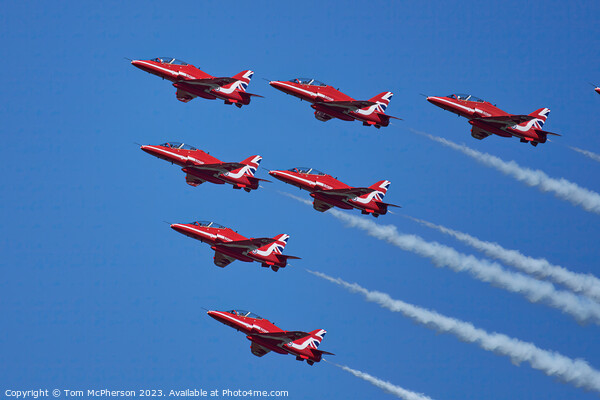 'RAF's Spectacular Red Arrows Display' Picture Board by Tom McPherson
