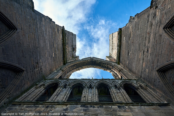 Looking Skyward at Elgin Cathedral Picture Board by Tom McPherson