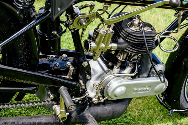Vintage Triumph Motorcycle: Engine Exposed Picture Board by Tom McPherson