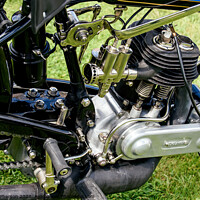 Buy canvas prints of Vintage Triumph Motorcycle: Engine Exposed by Tom McPherson