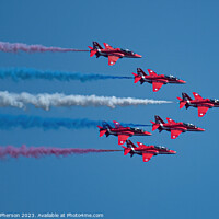 Buy canvas prints of Exhilarating Sky Dance of the Red Arrows by Tom McPherson