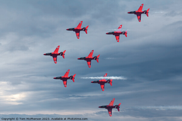 Red Arrows' Precision Aerobatics Display Picture Board by Tom McPherson