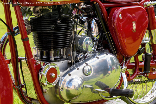 Classic BSA Motorcycle Engine Spotlighted Picture Board by Tom McPherson