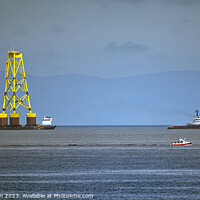 Buy canvas prints of Offshore wind plant suction bucket jackets on Tow by Tom McPherson