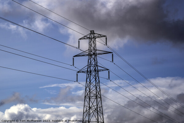 Power Lines: Cloudy Sky Symphony Picture Board by Tom McPherson