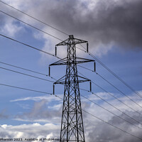 Buy canvas prints of Power Lines: Cloudy Sky Symphony by Tom McPherson
