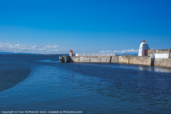 Serene Summer at Burghead Pier Picture Board by Tom McPherson