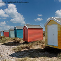 Buy canvas prints of Colourful Serenity: Findhorn's Beach Huts by Tom McPherson