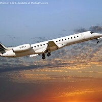 Buy canvas prints of 'Under the Dusk: Embraer 135/145 at Lossiemouth' by Tom McPherson