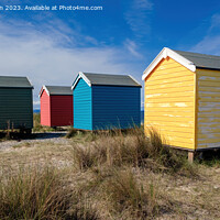 Buy canvas prints of Vibrant Beach Huts at Findhorn by Tom McPherson
