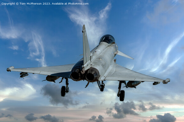  Eurofighter Typhoon's RAF Lossiemouth Landing Picture Board by Tom McPherson