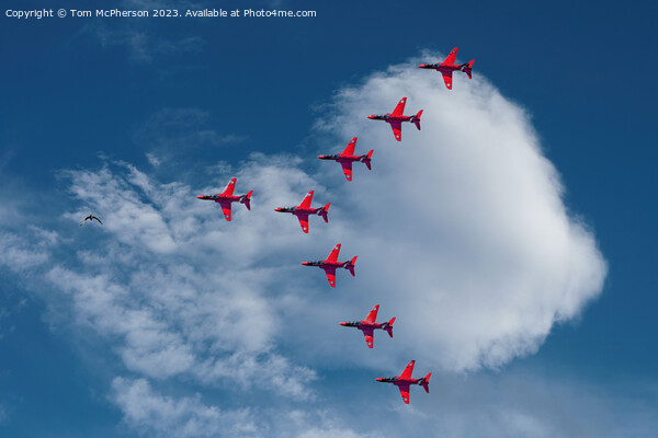 Red Arrows in Formation Picture Board by Tom McPherson