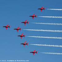 Buy canvas prints of 'Spectacular Red Arrows Formation Flight' by Tom McPherson
