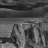 Buy canvas prints of Dunnotter Castle, Scotland (Mono) by Tom McPherson